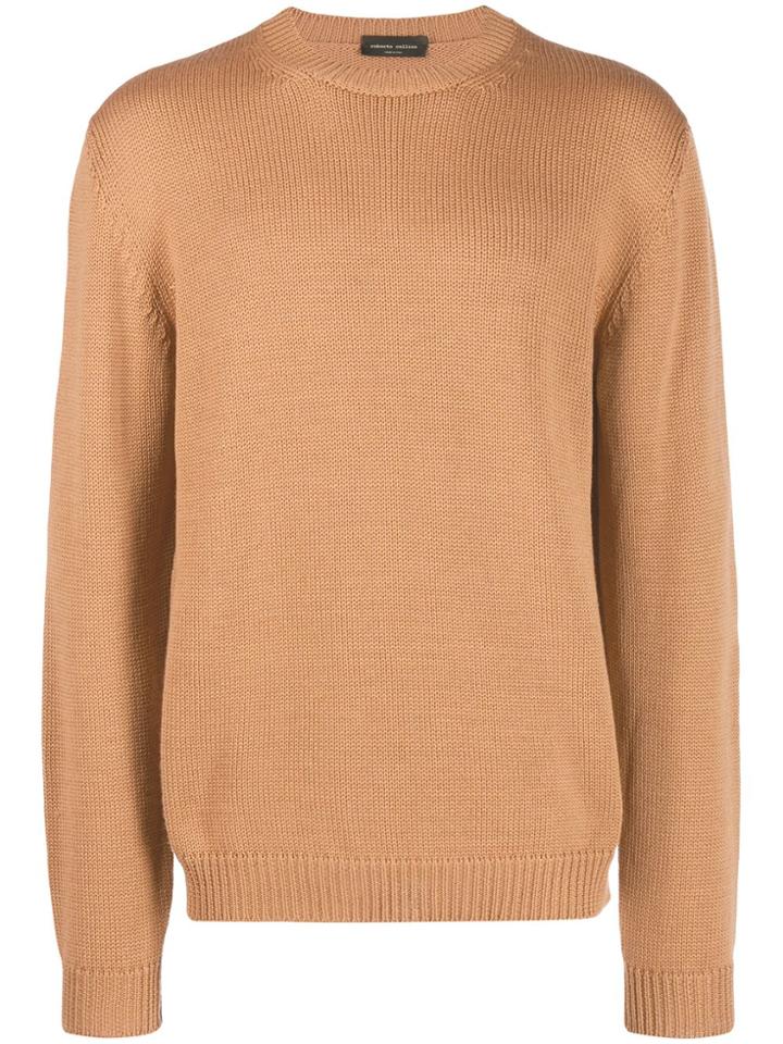 Roberto Collina Long Sleeves Knitted Sweater - Brown