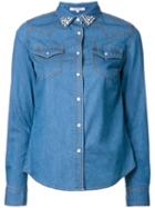 Guild Prime Stoned Collar Denim Shirt, Women's, Size: 36, Blue, Cotton/nylon/cupro