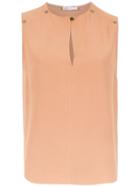 Nk Appliqué Blouse - Brown