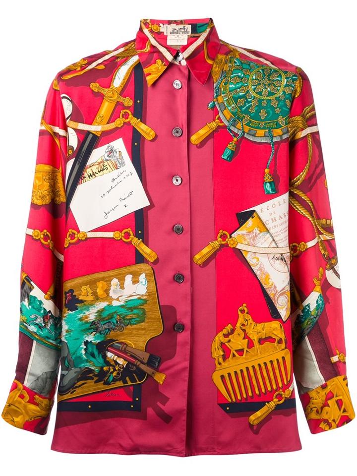 Hermès Vintage Scarf Print Shirt