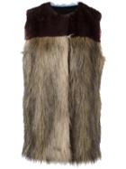 Msgm Fur Gilet, Women's, Size: 38, Brown, Modacrylic/viscose