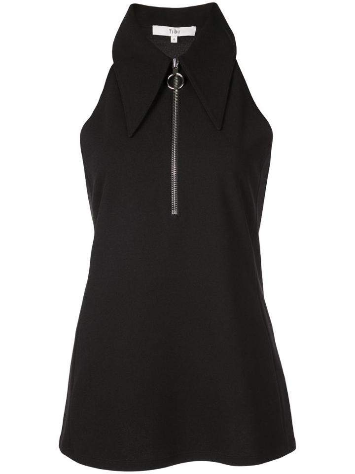 Tibi Sleeveless Zip-up Top - Black