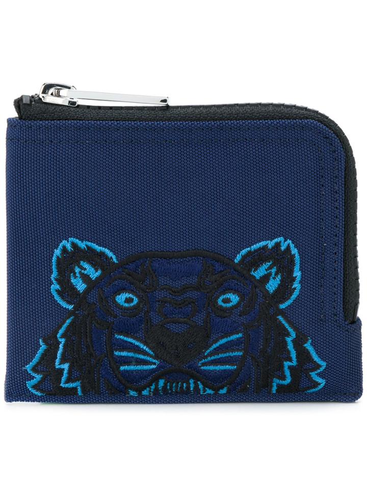 Kenzo Tiger Zip Wallet - Blue