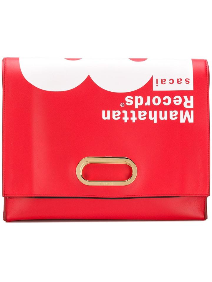 Sacai Manhattan Records Clutch - Red