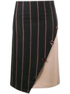 Jour/né Stripe Straight Asymmetric Skirt - Black