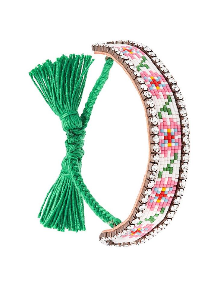 Shourouk 'flower' Tassel Bracelet, Women's, White