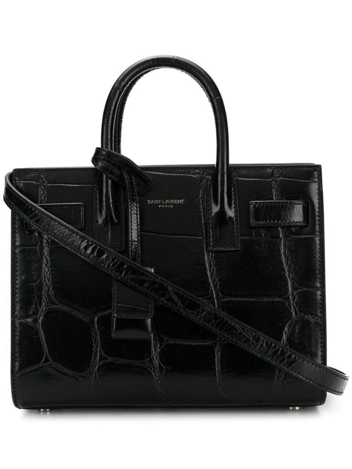 Saint Laurent Crocodile Tote Bag - Black