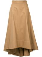 Le Ciel Bleu Flared Midi Skirt - Brown