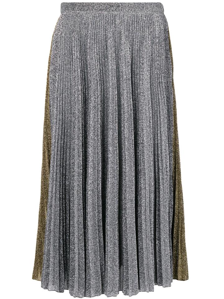 Philosophy Di Lorenzo Serafini Two-tone Metallic Pleated Skirt - Grey