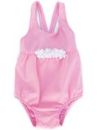 Il Gufo - Floral Appliquéd Swimsuit - Kids - Polyamide/spandex/elastane - 6 Mth, Pink/purple
