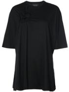 Simone Rocha Ruched Flower Detail T-shirt - Black