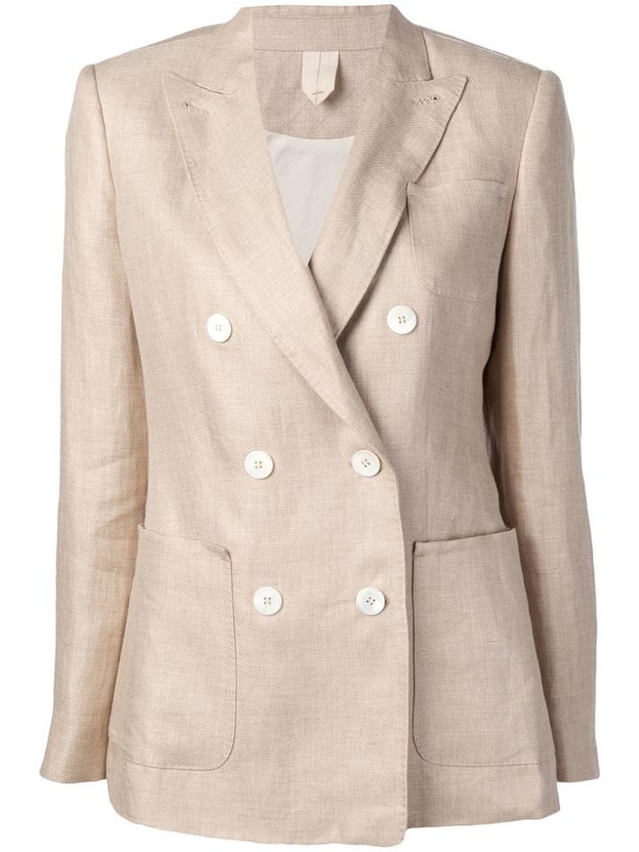 Max Mara Double Breasted Blazer Jacket - Neutrals