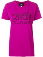 Cavalli Class Studded Logo T-shirt - Pink & Purple