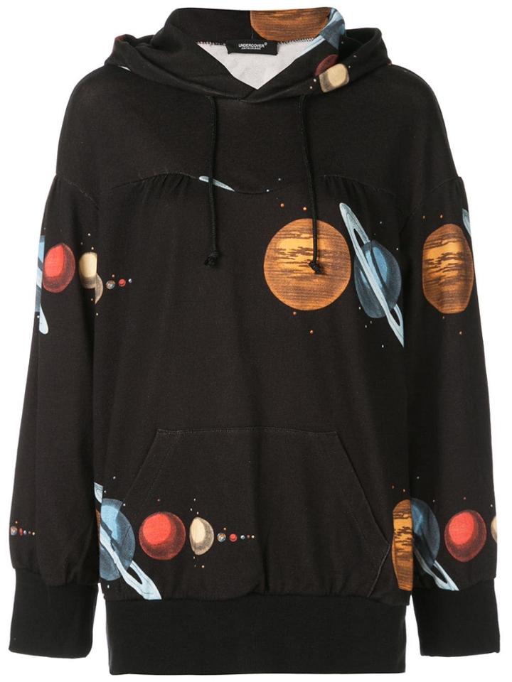 Undercover Space Print Hoodie - Black