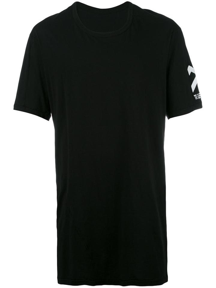 11 By Boris Bidjan Saberi Rear Print T-shirt, Size: Large, Black, Cotton