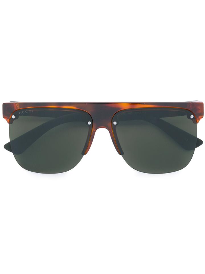 Gucci Eyewear Tortoiseshell-effect Tinted Sunglasses - Black