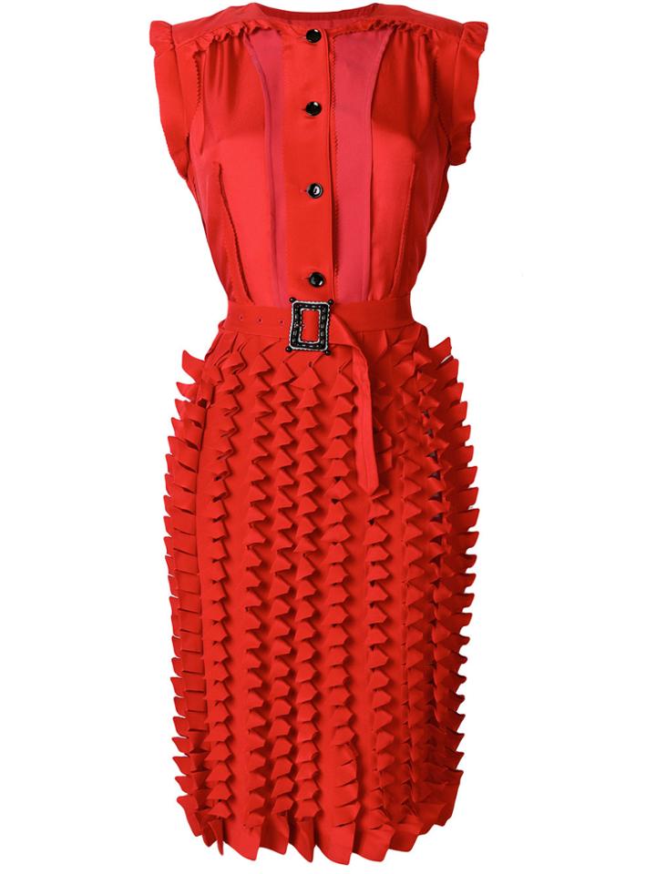 Maison Margiela Embroidered Midi Flared Dress