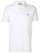 Maison Kitsuné Logo Embroidered Polo Shirt - White