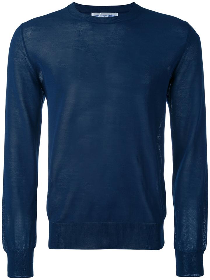 Crew Neck Sweater - Men - Cotton/acrylic/polyamide - S, Blue, Cotton/acrylic/polyamide, Comme Des Garçons Shirt
