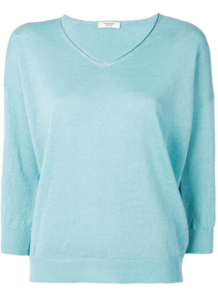 Peserico Back Tie Fine Blouse - Blue