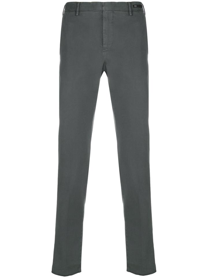 Pt01 Raw Edge Chino Trousers - Grey