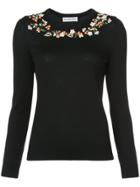 Altuzarra Floral Embroidered Sweater - Black