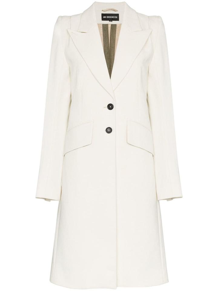 Ann Demeulemeester Single-breasted Cashmere-wool Blend Coat - White