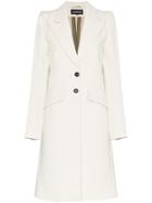 Ann Demeulemeester Single-breasted Cashmere-wool Blend Coat - White