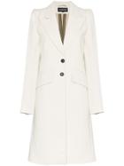 Ann Demeulemeester Single-breasted Cashmere-wool Blend Coat - White
