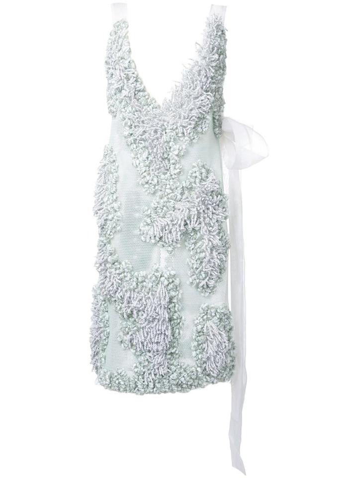 Lalo V-neck Embroidered Mesh Dress, Women's, Size: Medium/large, Green, Polyester