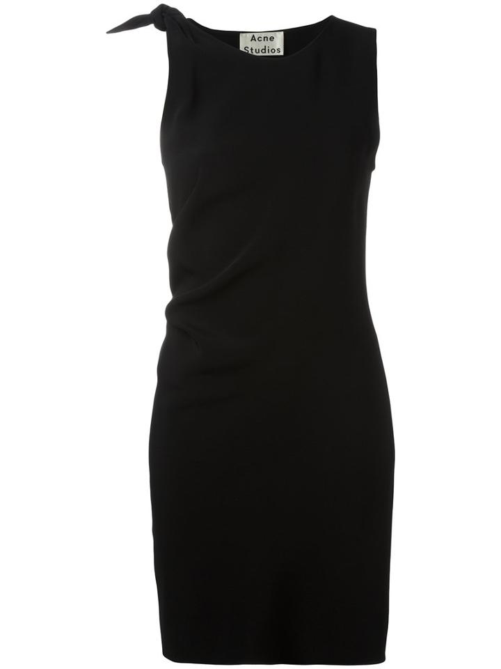 Acne Studios Shoulder Knot Dress, Women's, Size: 42, Black, Acetate/viscose