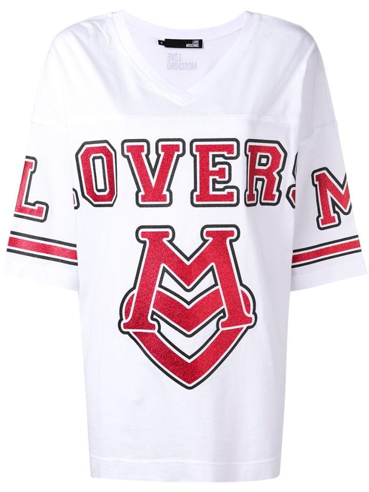 Love Moschino Lovers Glitter T-shirt - White