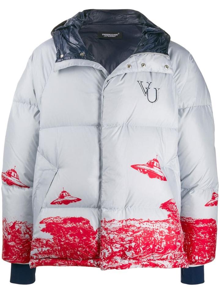 Undercover Space Print Padded Jacket - Grey