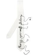 Maison Margiela Things You Can't Believe Embroidered Tie - White