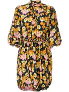 Joseph Puff Sleeve Floral Dress - Blue