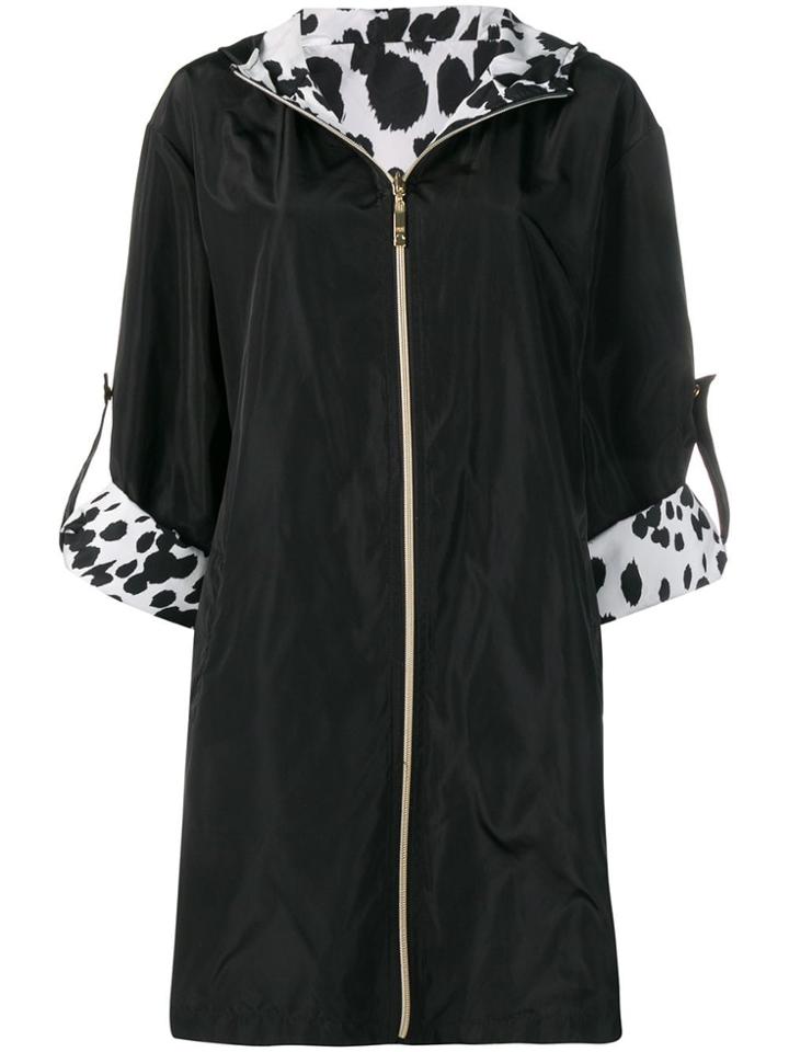 Cavalli Class Reversible Zipped-up Coat - Black