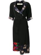 Damir Doma Printed-panel Wrap Midi Dress - Black
