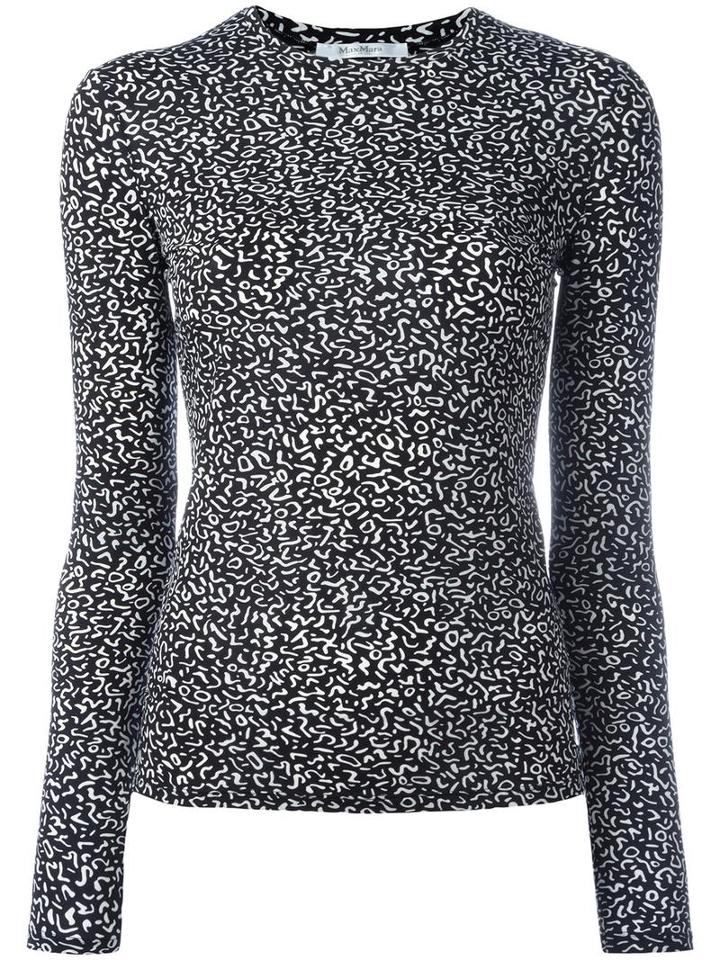 Max Mara 'diletta Fantasy' T-shirt, Women's, Size: Large, Black, Polyamide/spandex/elastane