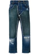 Dolce & Gabbana Cropped Patch Jeans - Blue