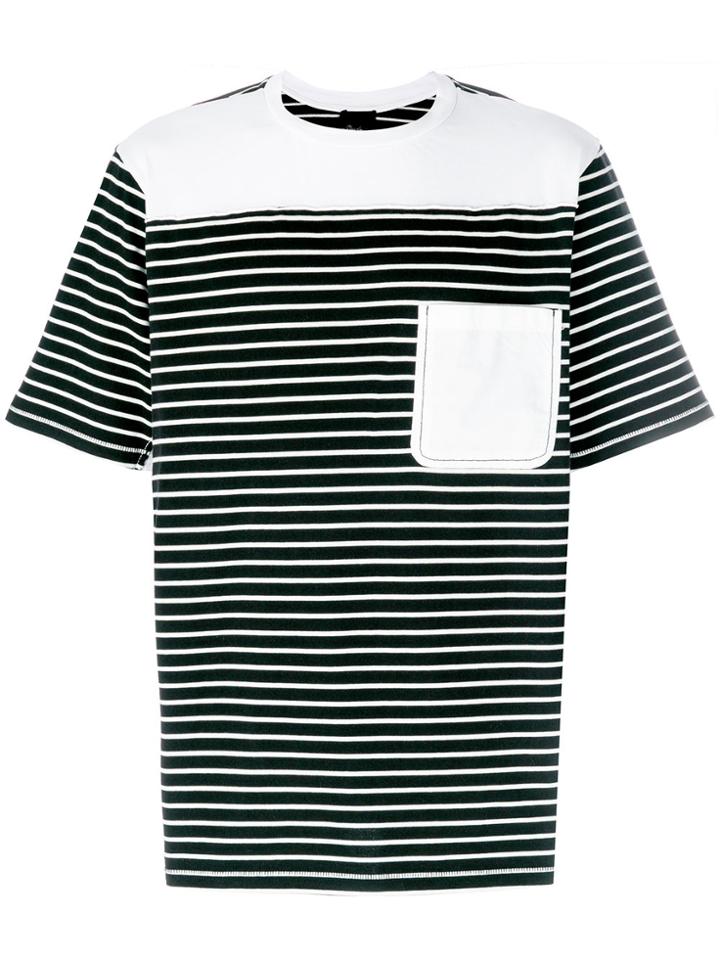 3.1 Phillip Lim Re-constructed Striped T-shirt - Black