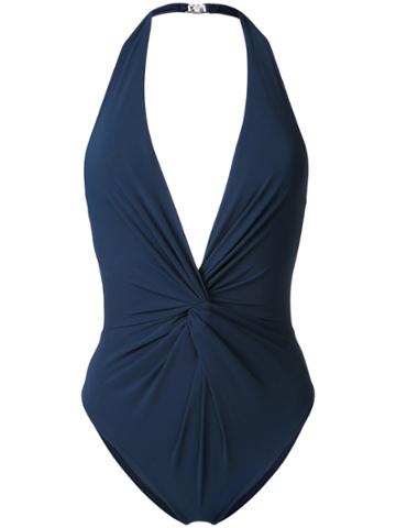 Fleur Of England Plunge Swimsuit - Blue