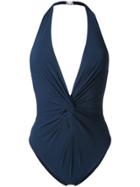 Fleur Of England Plunge Swimsuit - Blue