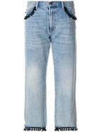 Marc Jacobs Cropped Pom Pom Jeans - Blue