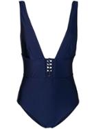 Zimmermann Bowie Button-detail Swimsuit - Blue