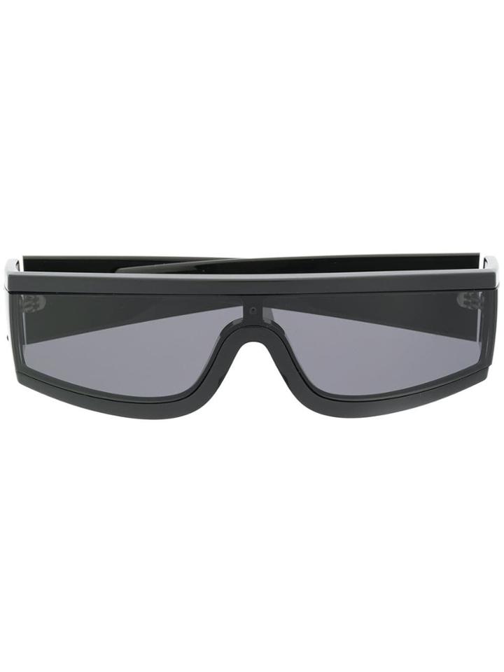Valentino Eyewear Vltn Logo Wrap Shield Sunglasses - Black