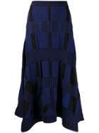 Proenza Schouler Patchwork Plaid Knitted Skirt - Blue