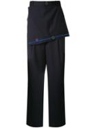 Necessity Sense Dobby Layered Suit Trousers - Blue