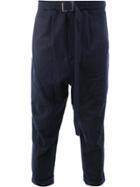 Maison Mihara Yasuhiro Belted Drop-crotch Pants - Blue