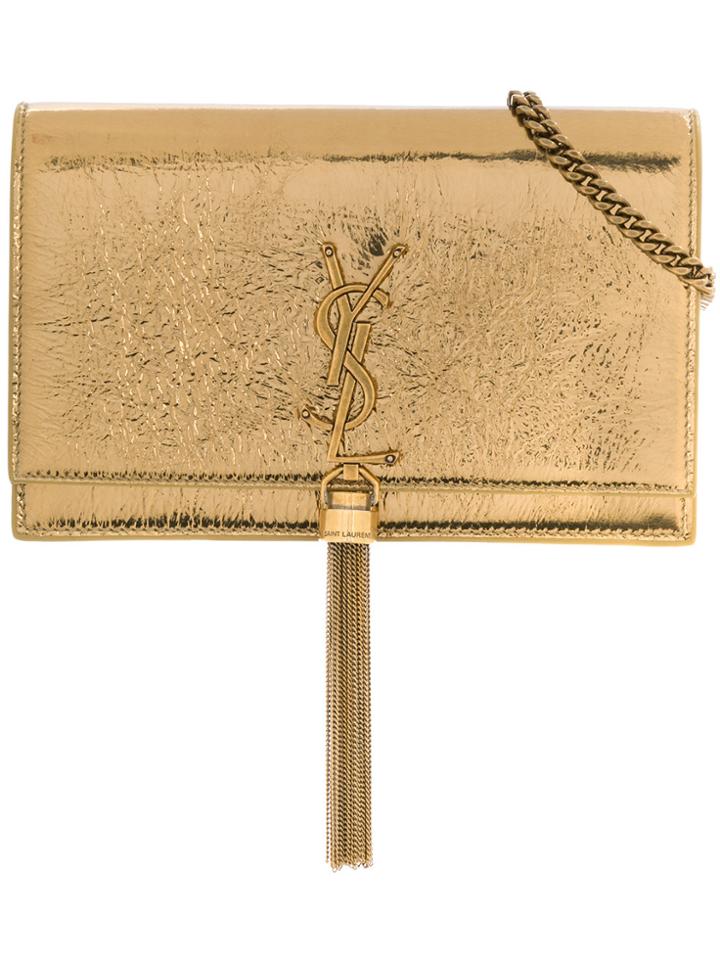 Saint Laurent Kate Chain Tassel Wallet - Metallic