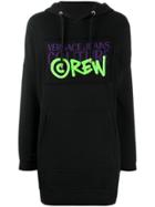 Versace Jeans Couture Logo Print Hoodie Dress - Black